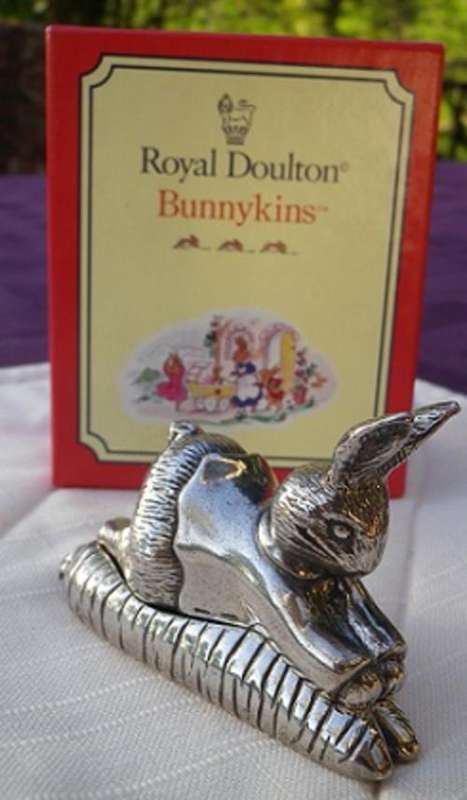 ROYAL DOULTON 1998 BUNNYKINS SILVER-PLATED TOOTH FAIRY BOX. MINT.