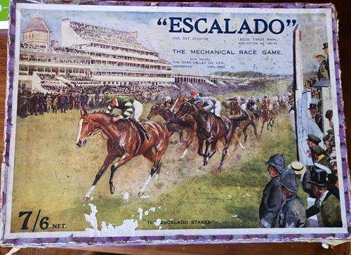 Very Rare !! Vintage Escalado 1930s Horse racing Game  7 Heavy Lead horses