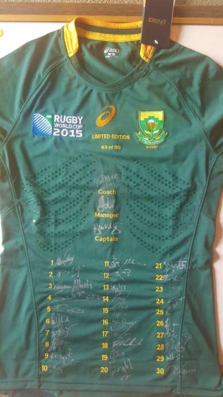 2015 Springbok Team Signed World Cup Limited Edition Jersey