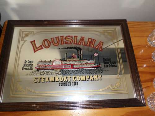 WOW BEAUTIFULL MIRROR FOR YOUR BAR (LOUISIANA STEAMBOAT COMPANY FOUNDED 1869