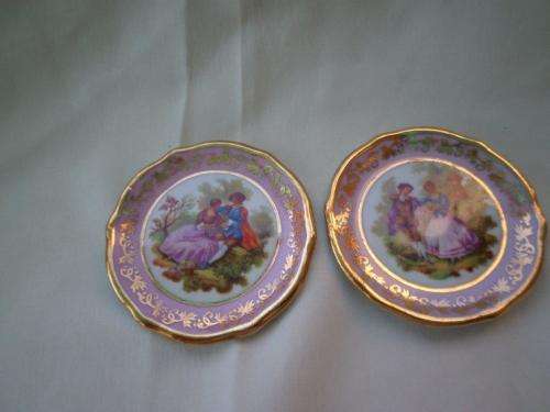 2 LIMOGES TRINKET PLATES