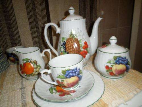 6  TRIO AND COFFEE POT - SUGAR BOWL - MILK JUG - WIESENTAL PORCELAIN GERMANY PARADISE VALLEY