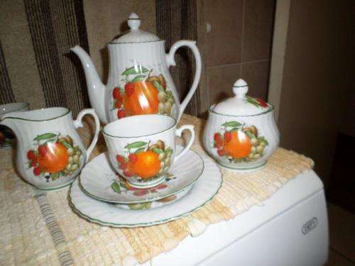 6  TRIO AND COFFEE POT - SUGAR BOWL - MILK JUG - WIESENTAL PORCELAIN GERMANY PARADISE VALLEY