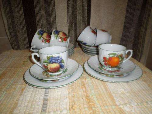 6  TRIO AND COFFEE POT - SUGAR BOWL - MILK JUG - WIESENTAL PORCELAIN GERMANY PARADISE VALLEY
