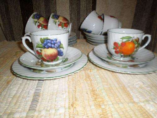 6  TRIO AND COFFEE POT - SUGAR BOWL - MILK JUG - WIESENTAL PORCELAIN GERMANY PARADISE VALLEY