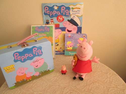 PEPPA PIG SUITCASE, DVD,SOFT TOY AND 76 STICKER BOOK