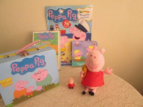 PEPPA PIG SUITCASE, DVD,SOFT TOY AND 76 STICKER BOOK