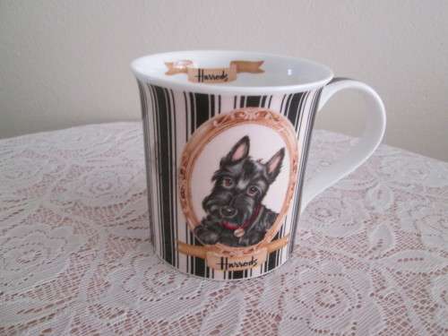 HARRODS MUG WITH PICTURE OF SCOTTY  DOG PLUS 2 TINS