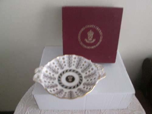 ROYAL CROWN DERBYSHIRE COUNTRY CRICKET CLUB  1870 - 1970 BOWL IN ORIGINAL BOX