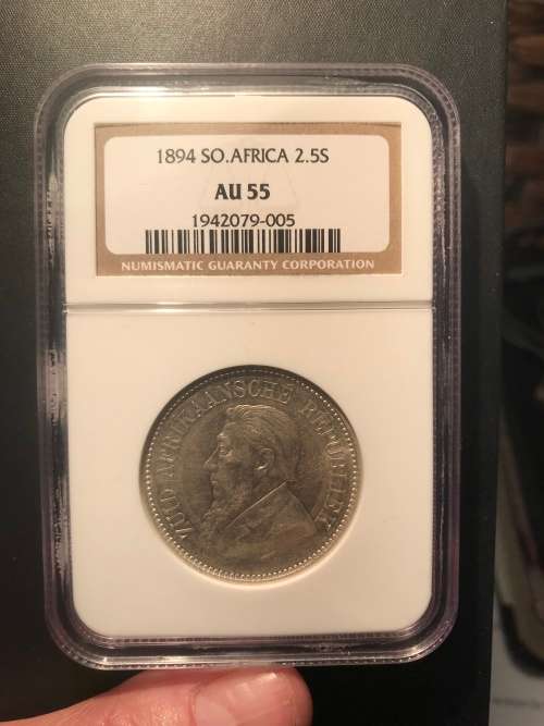1894 ZAR 2.5 shilling AU55