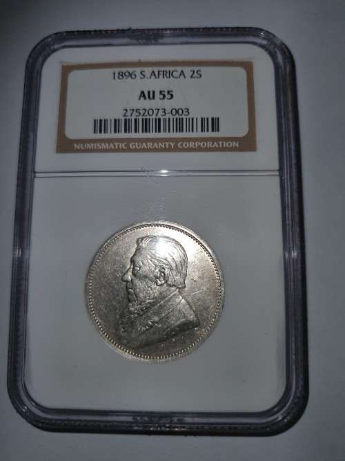 1896 ZAR 2 shilling AU55