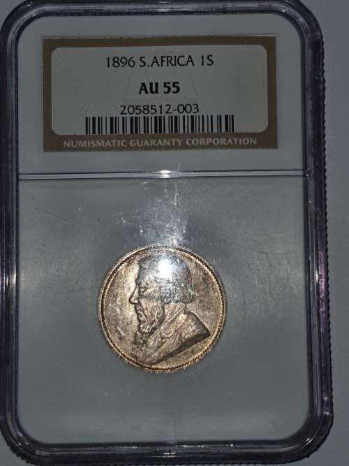 1896 ZAR 1 shilling AU55