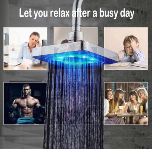 LED Shower Head Romantic Automatic Colorful LED Hanging Shower Head for Bathroom With Free Delivery