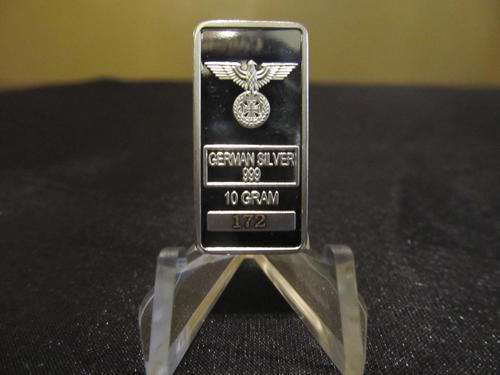 10 Gram German Third Reich Iron Cross Pure .999 Silver Layered Bullion Bar