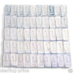 1 Grain 999 fine silver bullion bars -special Lot of 50 bars