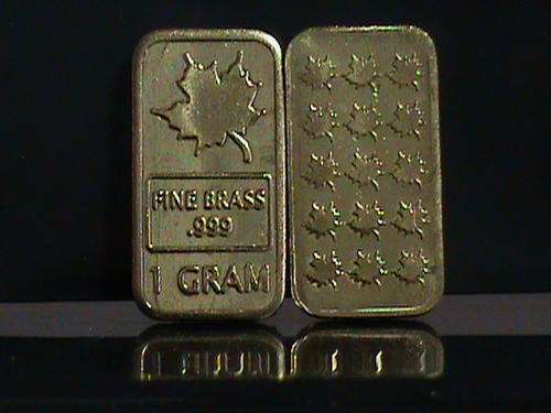 15 x 1 gram Brass Maple Leaf Bullion Bar