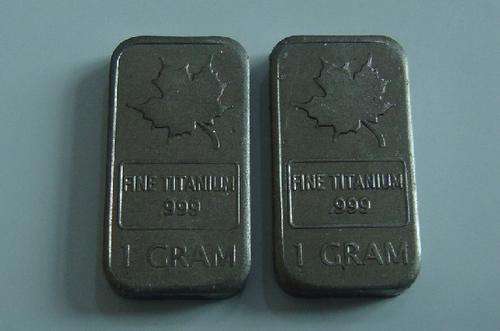 5 x 1 gram Titanium Maple Leaf Bullion Bar - Lot of 5