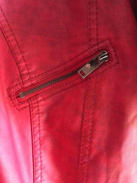 Sexy Red Faux Leather Zip Up Biker Mini Dress