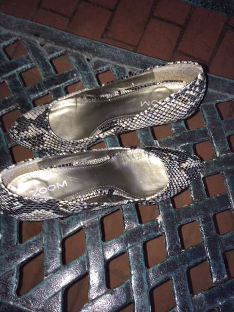 Faux snake skin kitten heel pumps by Zoom