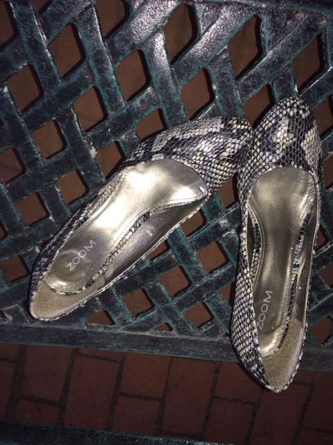 Faux snake skin kitten heel pumps by Zoom