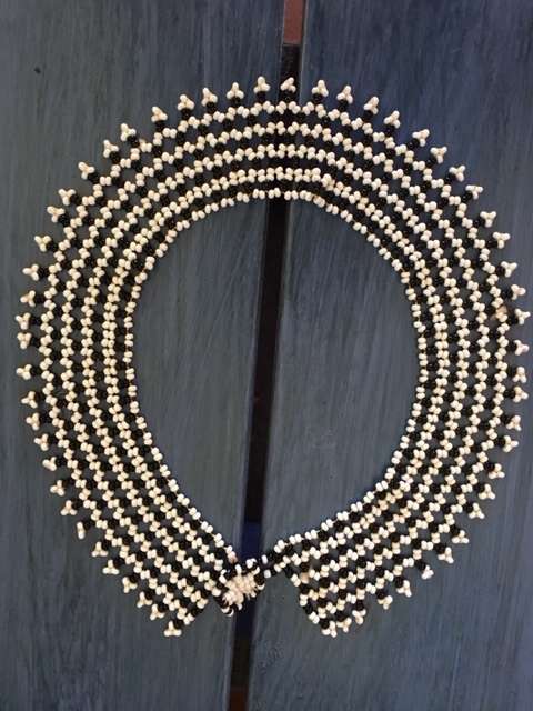Black and White Beaded Collar Necklace