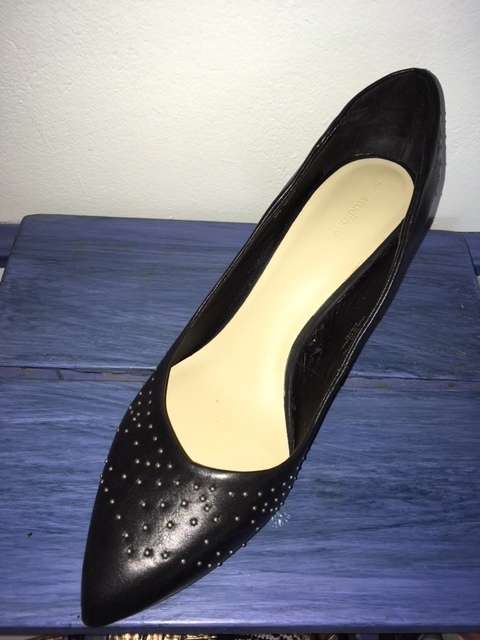 Black studded kitten heels