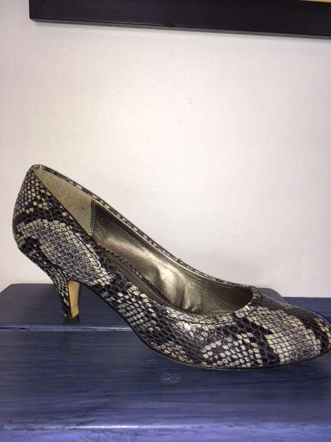 Faux snake skin kitten heel pumps by Zoom