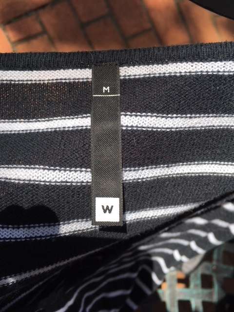 Black and white striped V-neck top