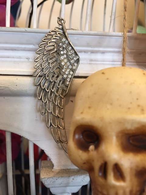Large angel wing earrings