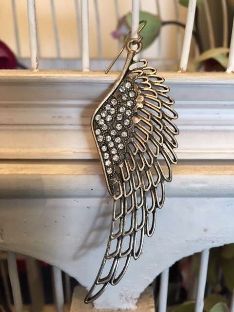 Large angel wing earrings