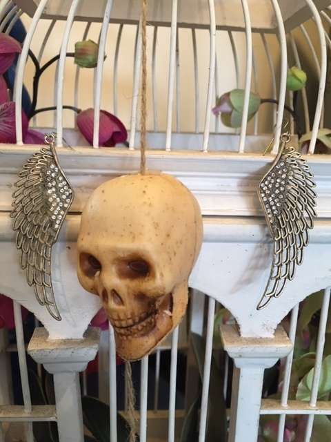 Large angel wing earrings