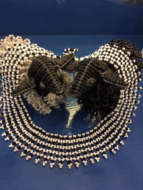Black and White Beaded Collar Necklace