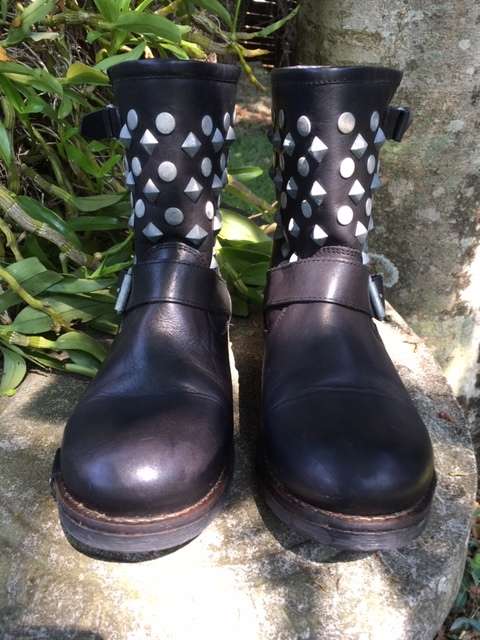 Genuine Leather Studded Boots