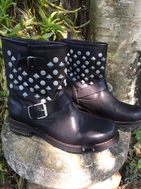 Genuine Leather Studded Boots