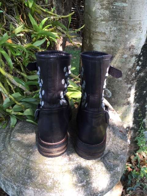 Genuine Leather Studded Boots