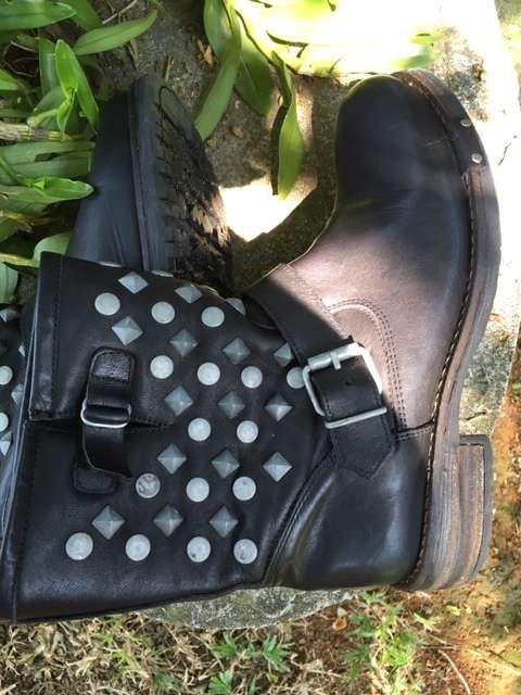 Genuine Leather Studded Boots