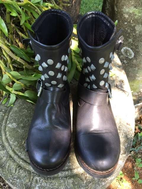 Genuine Leather Studded Boots