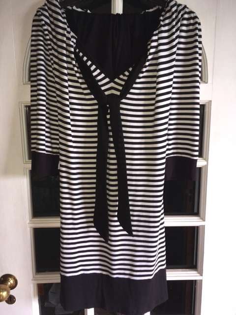 Jo Borkett Black and White Stripe Dress