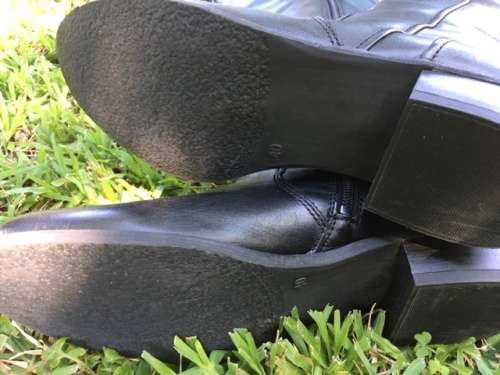 High Black Leather Boots by Green Cross