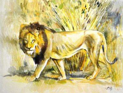 FANTASTIC OPPORTUNITY AT A R1 AUCTION START!!! BIG, FRAMED ZAKKIE ELOFF WATERCOLOUR!