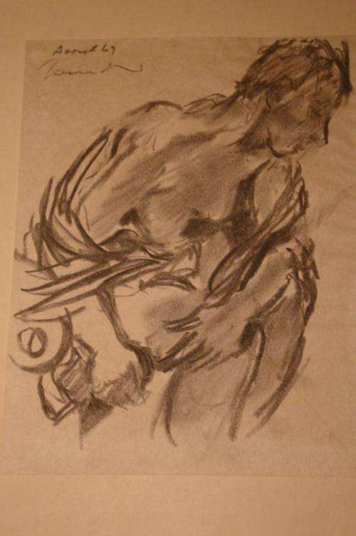 JEAN WELZ CHARCOAL ON PAPER - SIGNED!! CRAZY R1 START!!!!!!!