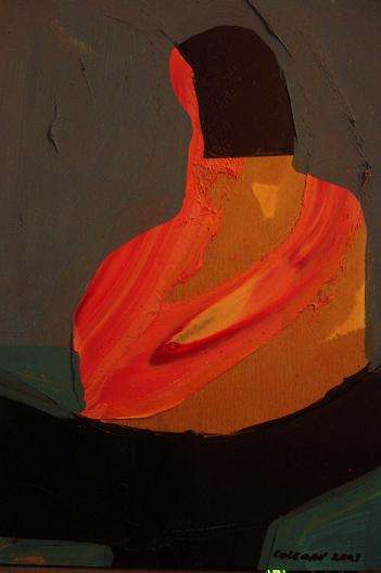 Trevor Coleman oil on board - 32cm by 22cm - stunning abstract: