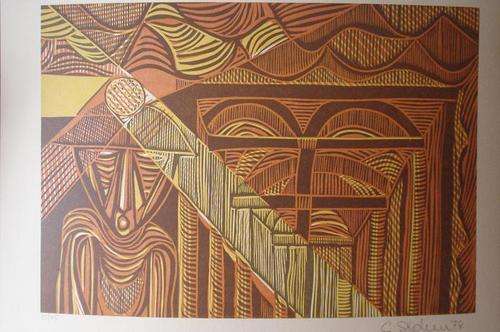 CRAZY R1 START!! Cecil Skotnes - signed, dated and numbered woodcut!!