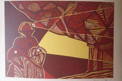 CRAZY R1 START!!!!! CECIL SKOTNES - signed, dated and numbered woodcut!!!