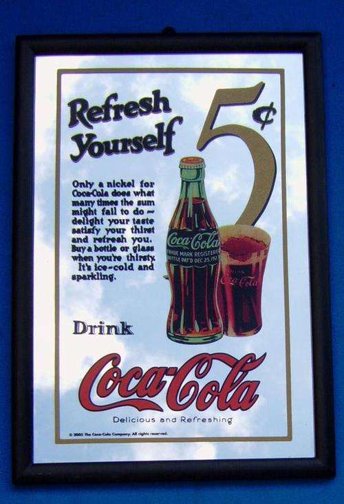 Coca Cola BAR Mirror Refresh yourself size 36x24 cm (0T21)