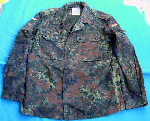 Original German Army Bundeswehr Flecktarn camo Shirt Summer Jacket size M (7/04)