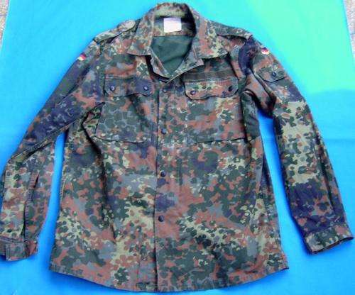 Original German Army Bundeswehr Flecktarn camo Shirt Summer Jacket size L (8/44)
