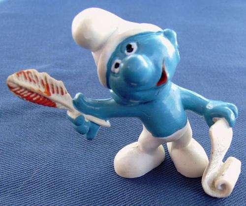 Poet Smurf with red Feather very rare
