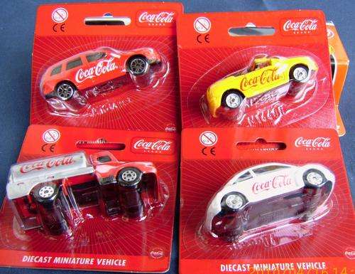 4 Coca Cola Die Cast miniature Vehicles (0B07)