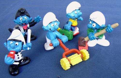 5 Worker Smurf s Peyo Schleich (0B54)